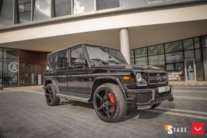 Mercedes G500 with Satin Black Vossen CV3-R Wheels